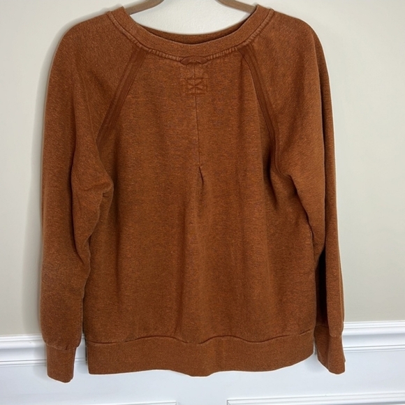 prAna Hemp Blend Oversized Pullover Crewneck Sweatshirt Sweater Chai Heather - Picture 3 of 4